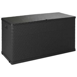 vidaXL Bo&icirc;te de stockage de jardin Anthracite 120x56x63 cm PP Rotin