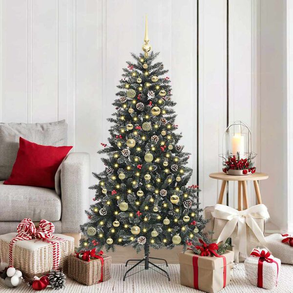vidaXL Sapin de No&euml;l artificiel Vert 150 cm PVC, plastique et acier