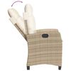 vidaXL Ensemble &agrave; manger de jardin et coussins 3 pcs Beige poly rotin