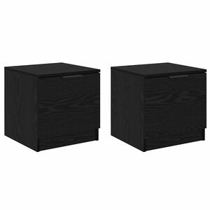 vidaXL Armoire de lit avec tiroir 2 pcs Ch&ecirc;ne noir 40 x 39 x 40cm