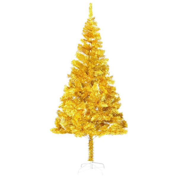 vidaXL Arbre de No&euml;l artificiel pr&eacute;-&eacute;clair&eacute; et boules dor&eacute; 240 cm PET