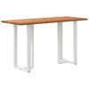 vidaXL Table de bar rectangulaire en bois massif de ch&ecirc;ne marron clair 200 x 80 x 102 cm