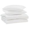 vidaXL Duvet d'&eacute;t&eacute; simple avec oreiller 3 pc Blanc Microfibre