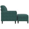 vidaXL Fauteuil avec repose-pied Vert foncé 60 cm Velours