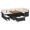 vidaXL Ensemble de canap&eacute; de jardin avec coussin 9 pcs Noir polyrotin