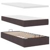 VidaXL Cadre de lit ottoman avec matelas marron fonc&eacute; 200x200 cm tissu