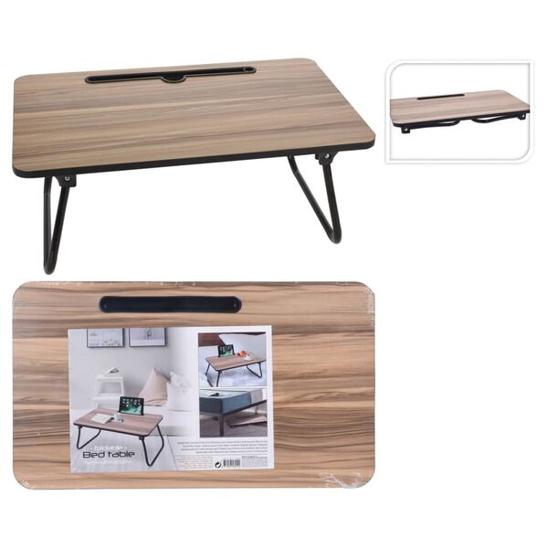 Excellent Houseware Table de lit pliable naturel et noir