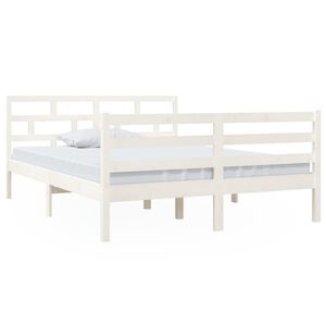 vidaXL Cadre de lit sans matelas blanc bois massif 140x190 cm