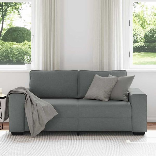 vidaXL Canapé à 2 places gris foncé 140 cm tissu