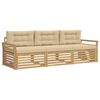 vidaXL Ensemble de canap&eacute;s d'ext&eacute;rieur 3 pc Blanc et Beige