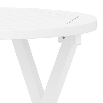 vidaXL Table pliable de jardin blanc Ø 46 cm bois d'acacia solide