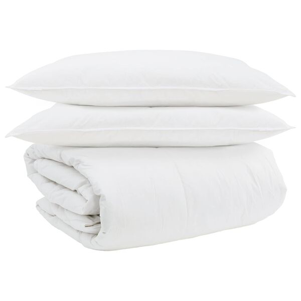 vidaXL Ensemble de Duvet avec oreiller 3 pcs Blanc Plume de canard