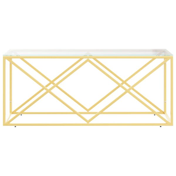 vidaXL Table basse 110x45x45 cm acier inoxydable et verre