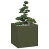 vidaXL Jardini&egrave;re vert olive 80x80x80 cm acier