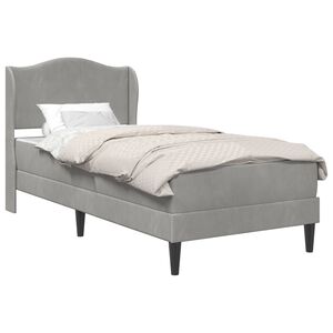 vidaXL Cadre de lit avec t&ecirc;te de lit Gris clair 90 x 190 cm Velours
