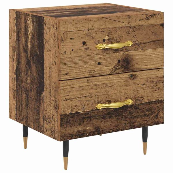 vidaXL Cabinet de chevet avec tiroir Bois ancien 40 x 35 x 47,5 cm