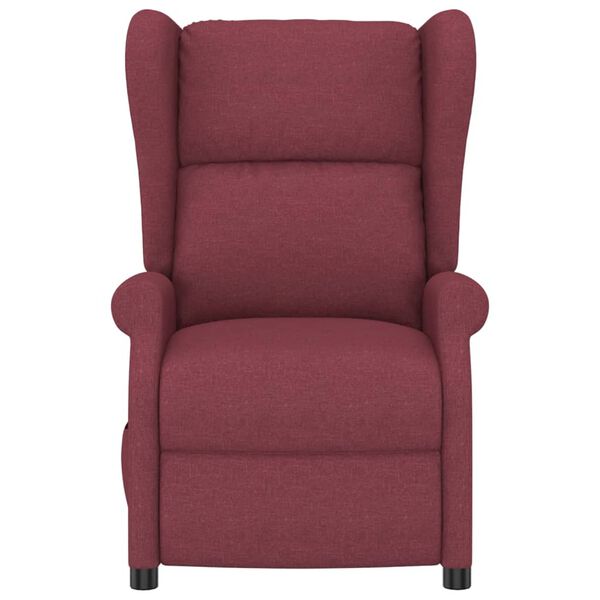 vidaXL Fauteuil inclinable électrique à oreilles rouge bordeaux tissu