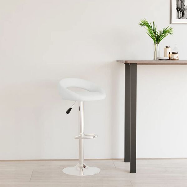 vidaXL Tabouret de bar Blanc Similicuir