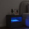 vidaXL Table de chevet avec lumières LED noir 50x40x45 cm