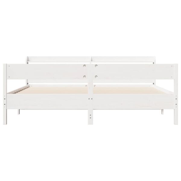 vidaXL Cadre de lit sans matelas blanc 200x200 cm bois massif de pin