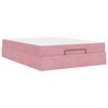 vidaXL Cadre de lit avec matelas avec matelas 2 pcs Rose Velours