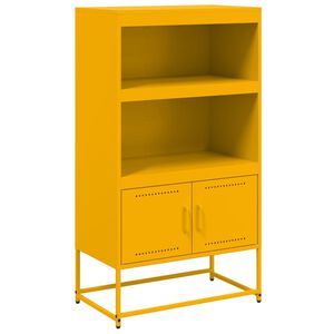 vidaXL Buffet haut jaune moutarde 68,5x38,5x123,5 cm acier