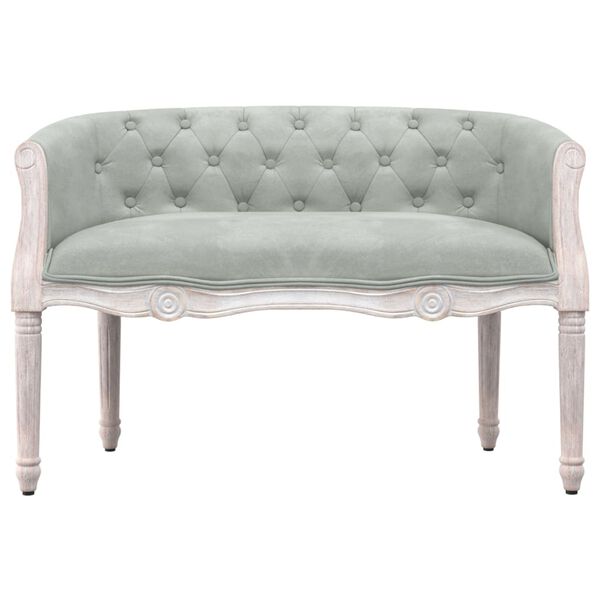 vidaXL Banc Gris clair 98x56x69 cm Velours