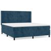 vidaXL Sommier &agrave; lattes de lit et matelas Bleu fonc&eacute; 160x200cm Velours