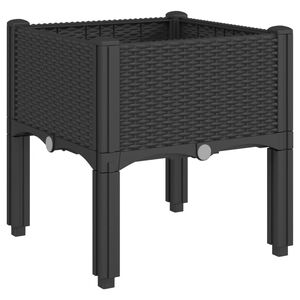 vidaXL Jardini&egrave;re avec pieds noir 40x40x42 cm PP