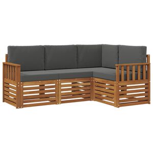 vidaXL Ensemble de canap&eacute;s d'ext&eacute;rieur 4 pc Naturel et Anthracite