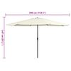 vidaXL Parasol de jardin avec m&acirc;t en m&eacute;tal 390 cm blanc sable