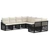 vidaXL Ensemble de canap&eacute; de jardin 8 pc 8-Nombre de places Noir