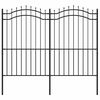 vidaXL Cl&ocirc;ture de jardin Woerden avec pointe en forme de lance, noire, 240 x 175 cm, acier