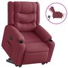 vidaXL Fauteuil inclinable &eacute;lectrique rouge bordeaux tissu