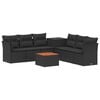 vidaXL Ensemble de Canap&eacute;s 8 pc Noir Rattan synth&eacute;tique et acier