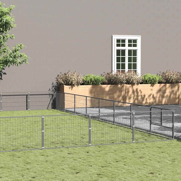 vidaXL Chenil Argent&eacute; 72 m&sup2; Acier