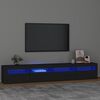 vidaXL Meuble TV avec lumières LED Noir 240x35x40 cm