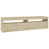 vidaXL Meubles TV 2 pcs avec lumi&egrave;res LED Ch&ecirc;ne sonoma 75x35x40 cm