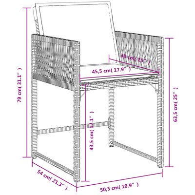 vidaXL Ensemble à manger de jardin coussins 5pcs Noir Résine tressée