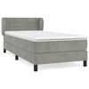 vidaXL Sommier &agrave; lattes de lit et matelas Gris fonc&eacute; 90x200 cm Velours