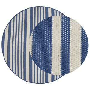 vidaXL Tapis d'int&eacute;rieur et d'ext&eacute;rieur OLITE Naturel et bleu marine