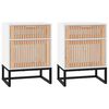 vidaXL Tables de chevet 2pcs blanc 40x30x55,5cm bois ing&eacute;nierie et fer