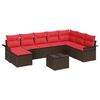vidaXL Ensemble de canap&eacute; de jardin 9 pcs Marron polyrotin