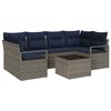 vidaXL Ensemble de Canap&eacute;s 7 pcs Gris et bleu polyrotin