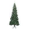 vidaXL Arbre de Noël artificiel d'angle Vert 240 cm PVC et métal