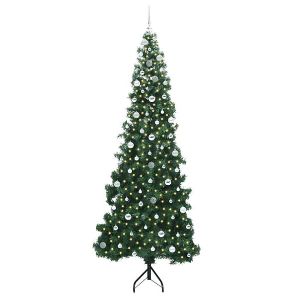 vidaXL Arbre de Noël artificiel d'angle Vert 240 cm PVC et métal