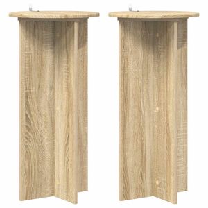 vidaXL Support de Plante 2 pi&egrave;ces Ch&ecirc;ne Sonoma 40 x 40 x 80 cm
