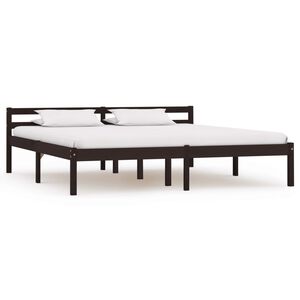 vidaXL Cadre de lit sans matelas marron fonc&eacute; pin massif 160x200 cm