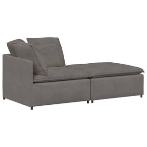 vidaXL Canap&eacute; modulable avec repose-pieds et coussins velours c&ocirc;tel&eacute; vert fonc&eacute;