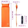 vidaXL Matelas de camping autogonflant avec oreiller 1 personne orange